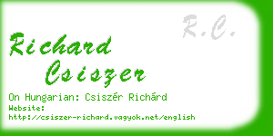 richard csiszer business card