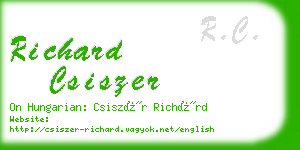 richard csiszer business card